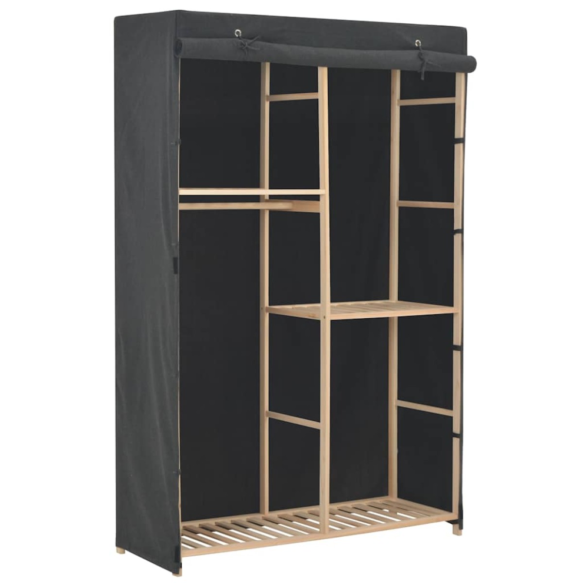 vidaXL Ντουλάπα με 3 Ράφια Γκρι 110 x 40 x 170 εκ. Υφασμάτινη