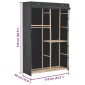 vidaXL Ντουλάπα με 3 Ράφια Γκρι 110 x 40 x 170 εκ. Υφασμάτινη