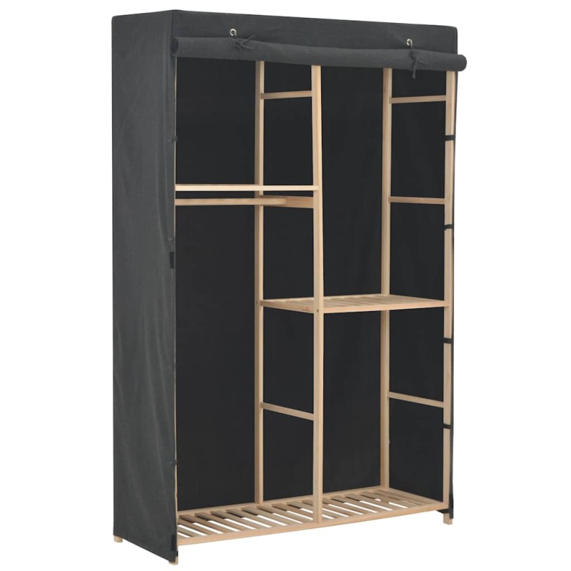vidaXL Ντουλάπα με 3 Ράφια Γκρι 110 x 40 x 170 εκ. Υφασμάτινη