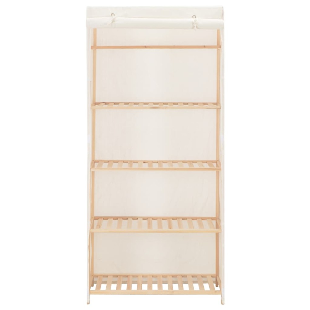 vidaXL Ντουλάπα Λευκή 79 x 40 x 170 εκ. Υφασμάτινη