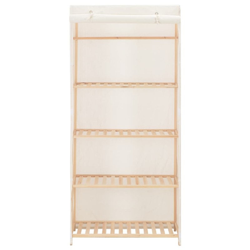 vidaXL Ντουλάπα Λευκή 79 x 40 x 170 εκ. Υφασμάτινη