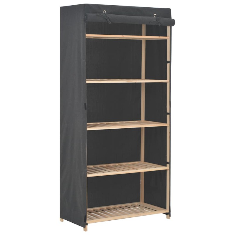 vidaXL Ντουλάπα Γκρι 79 x 40 x 170 εκ. Υφασμάτινη