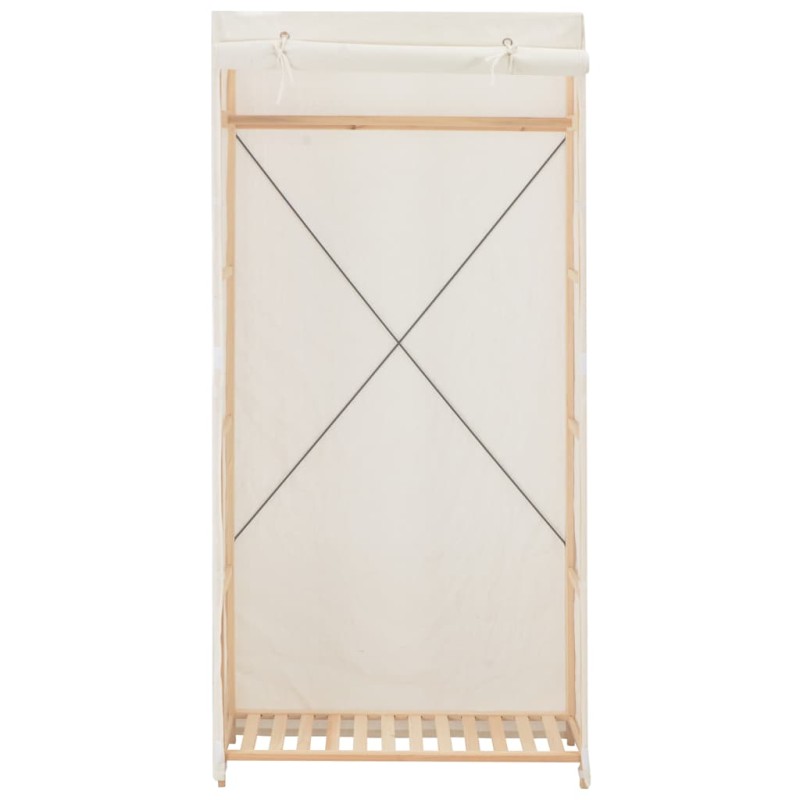 vidaXL Ντουλάπα Λευκή 79 x 40 x 170 εκ. Υφασμάτινη