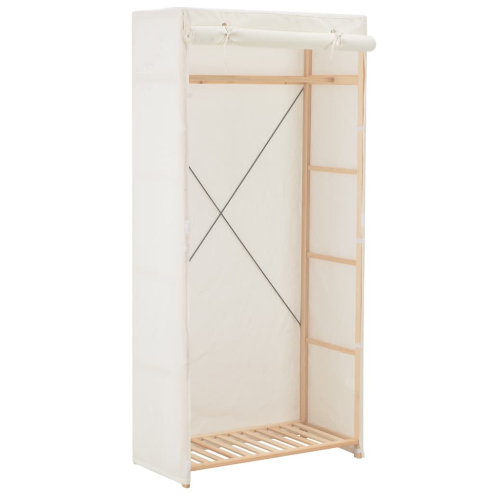 vidaXL Ντουλάπα Λευκή 79 x 40 x 170 εκ. Υφασμάτινη