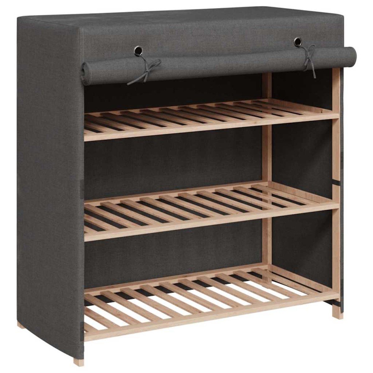 vidaXL Παπουτσοθήκη με Κάλυμμα Γκρι 79 x 40 x 80 εκ. Υφασμάτινη