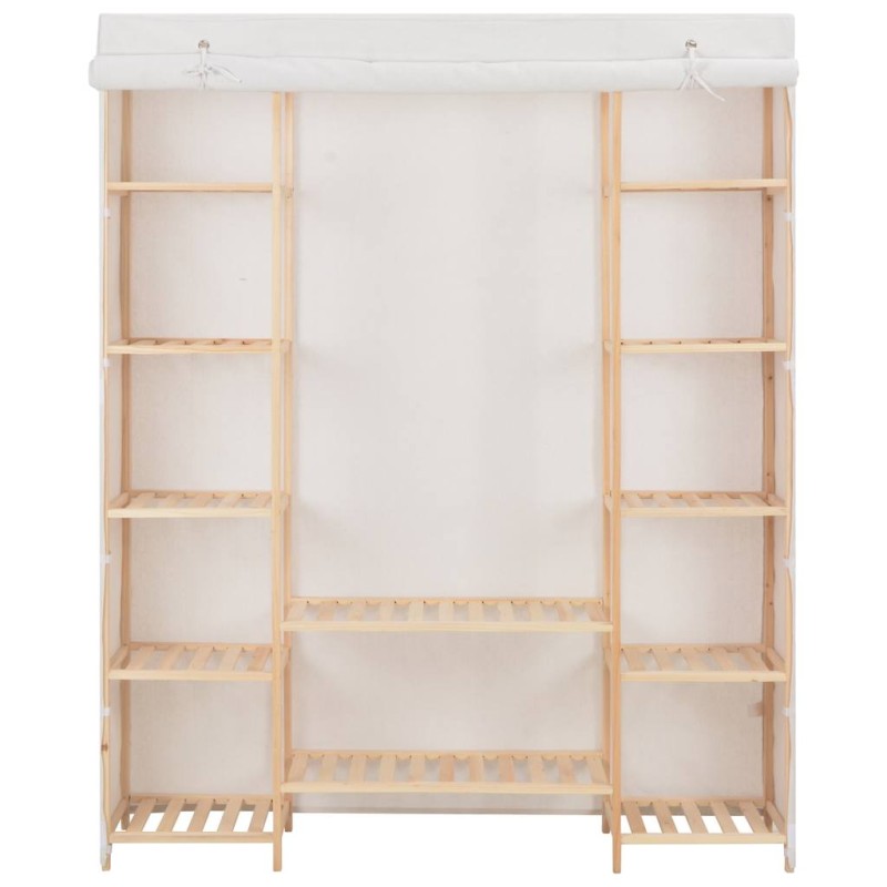 vidaXL Ντουλάπα Λευκή 135 x 40 x 170 εκ. Υφασμάτινη