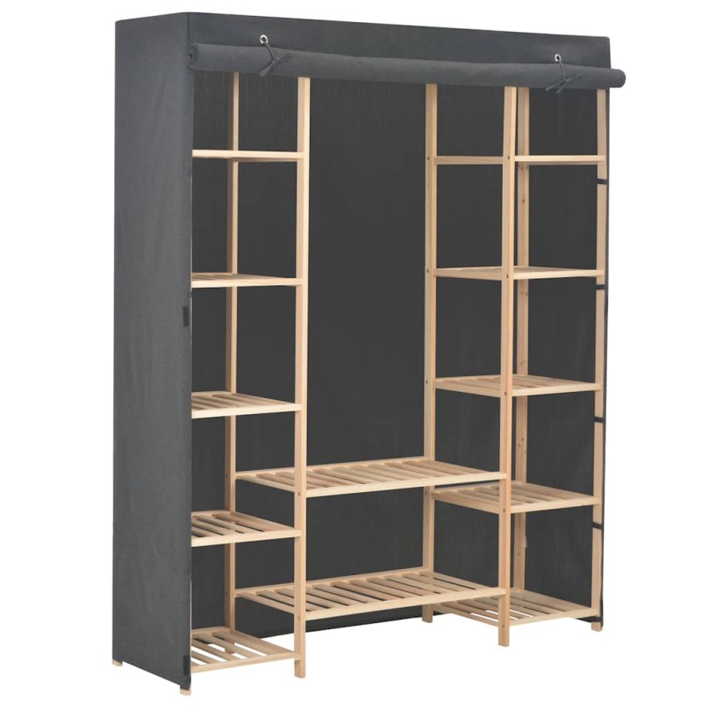 vidaXL Ντουλάπα Γκρι 135 x 40 x 170 εκ. Υφασμάτινη