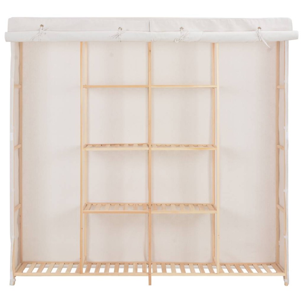 vidaXL Ντουλάπα Λευκή 173 x 40 x 170 εκ. Υφασμάτινη