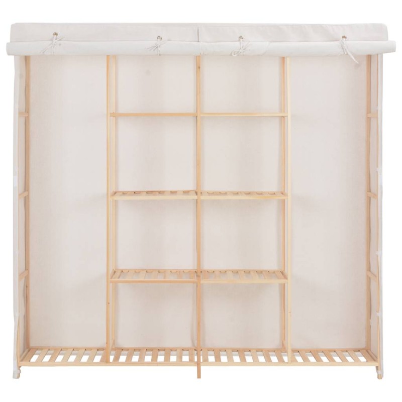 vidaXL Ντουλάπα Λευκή 173 x 40 x 170 εκ. Υφασμάτινη