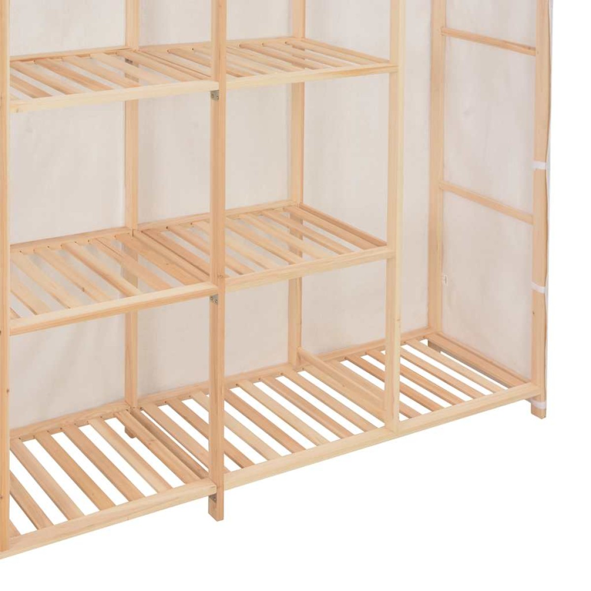 vidaXL Ντουλάπα Λευκή 173 x 40 x 170 εκ. Υφασμάτινη