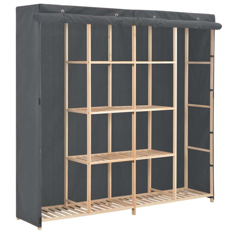 vidaXL Ντουλάπα Γκρι 173 x 40 x 170 εκ. Υφασμάτινη