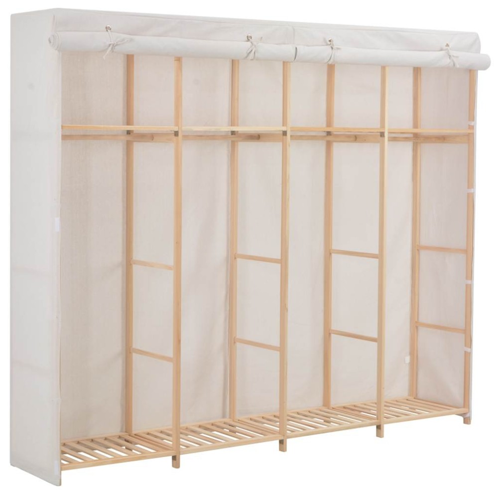 vidaXL Ντουλάπα Λευκή 200 x 40 x 170 εκ. Υφασμάτινη