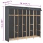 vidaXL Ντουλάπα Γκρι 200 x 40 x 170 εκ. Υφασμάτινη