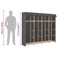 vidaXL Ντουλάπα Γκρι 200 x 40 x 170 εκ. Υφασμάτινη