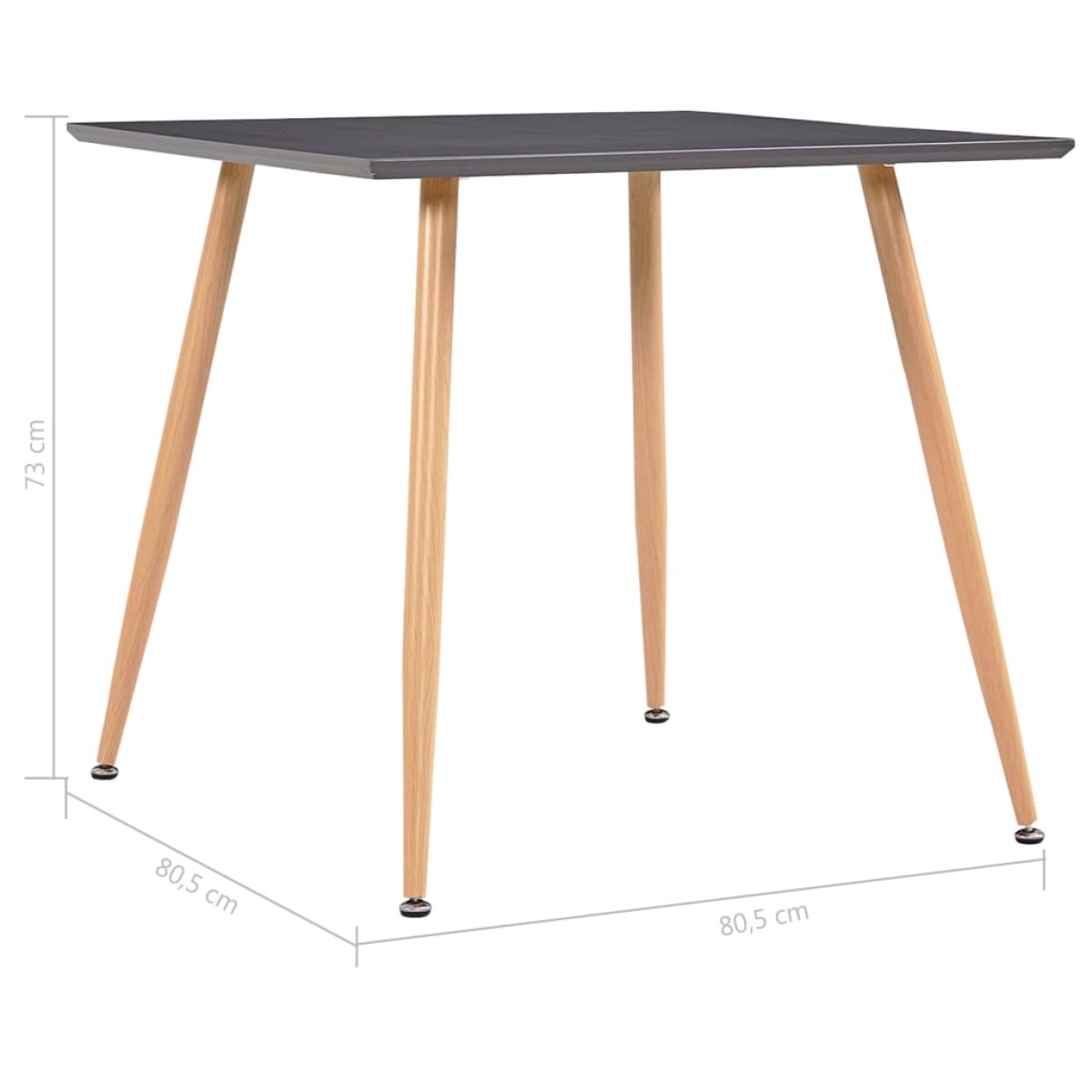 vidaXL Τραπεζαρία Γκρι / Χρώμα Δρυός 80,5 x 80,5 x 73 εκ. από MDF
