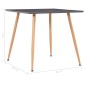 vidaXL Τραπεζαρία Γκρι / Χρώμα Δρυός 80,5 x 80,5 x 73 εκ. από MDF