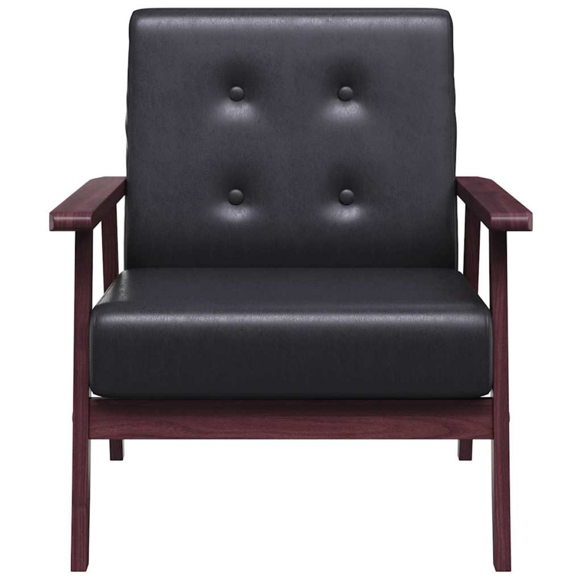 vidaXL Πολυθρόνα Μαύρη από Συνθετικό Δέρμα