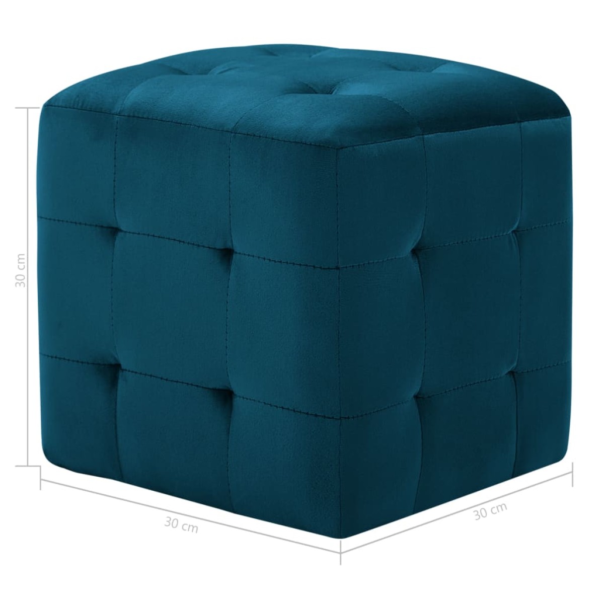vidaXL Κομοδίνα/Σκαμπό 2 τεμ. Μπλε 30x30x30 εκ. από Βελούδινο Ύφασμα
