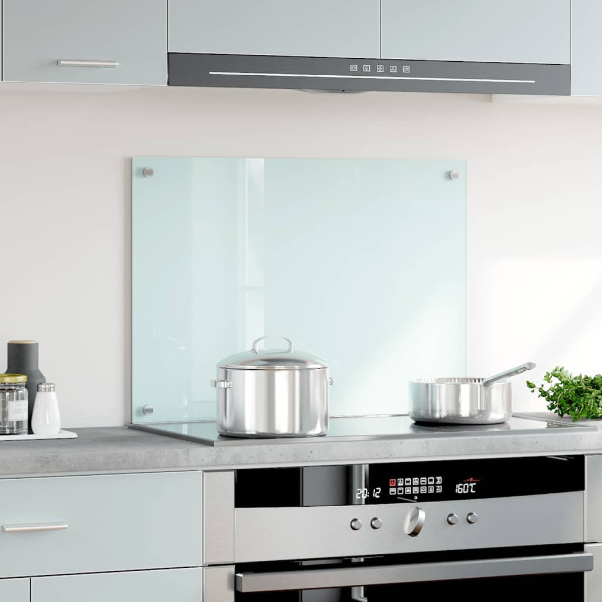 vidaXL Πλάτη Κουζίνας Λευκή 70 x 50 εκ. από Ψημένο Γυαλί