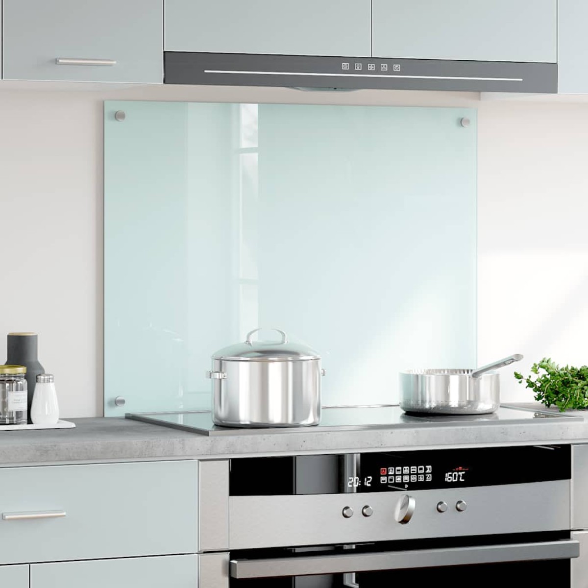 vidaXL Πλάτη Κουζίνας Λευκή 80 x 60 εκ. από Ψημένο Γυαλί