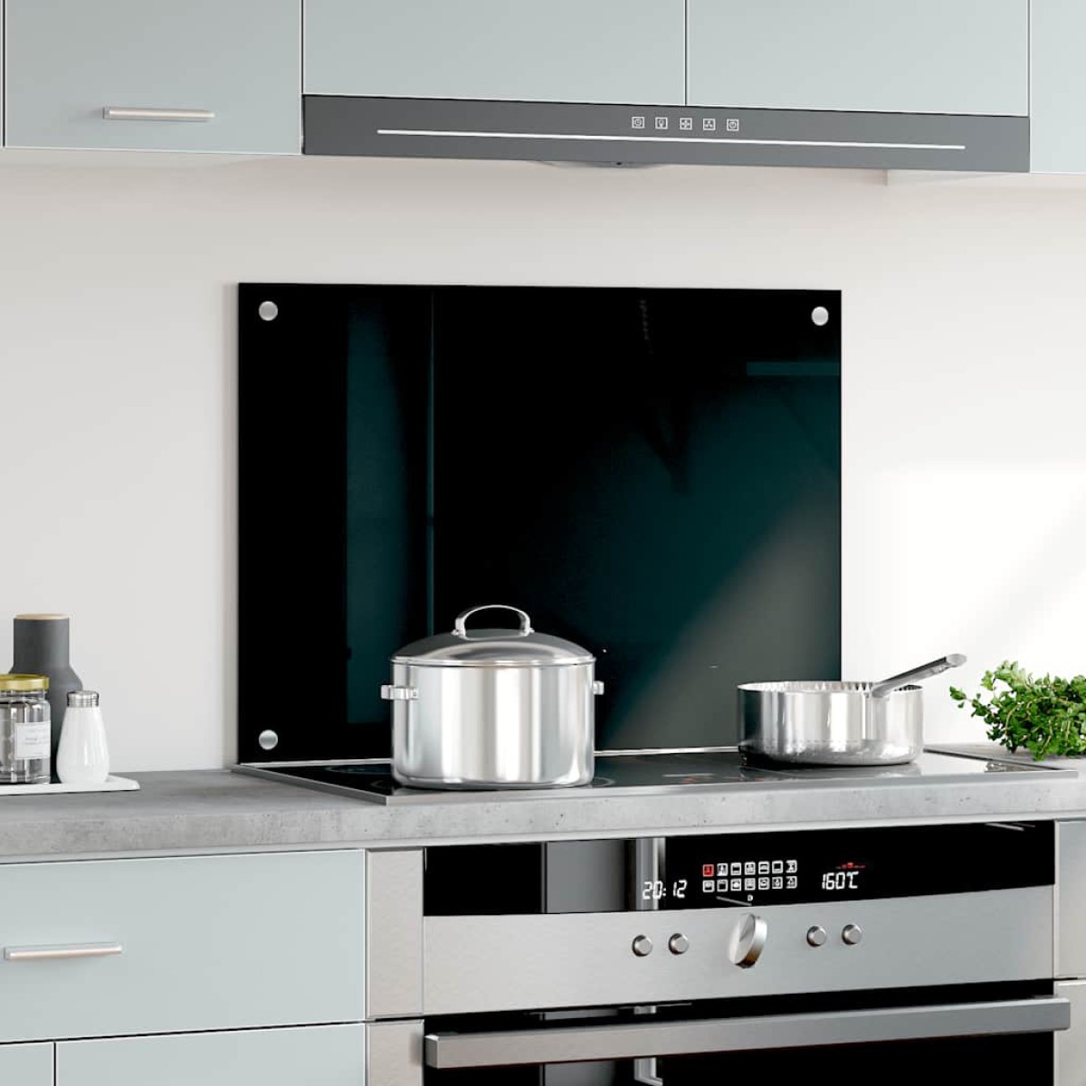 vidaXL Πλάτη Κουζίνας Μαύρη 70 x 50 εκ. από Ψημένο Γυαλί
