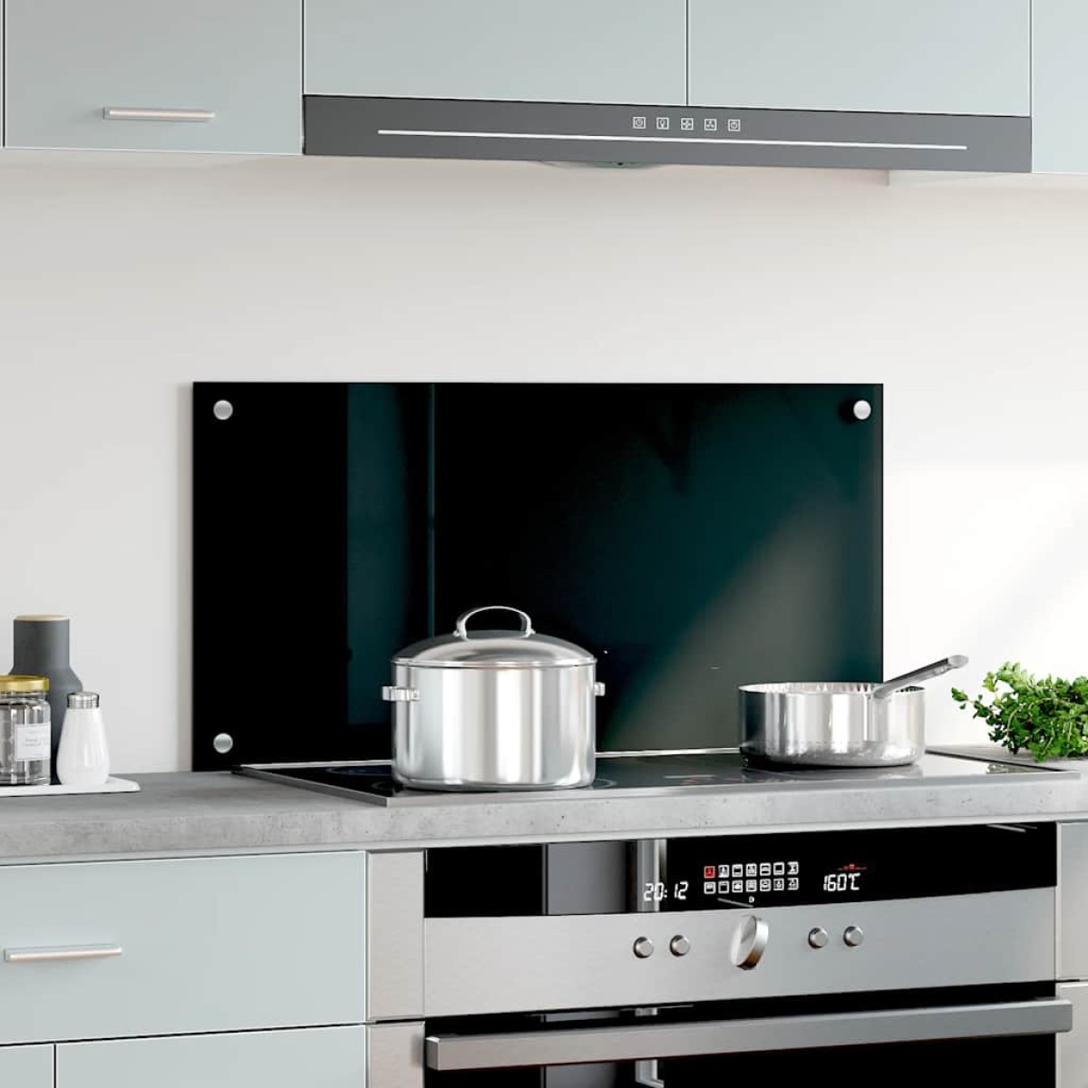 vidaXL Πλάτη Κουζίνας Μαύρη 80 x 40 εκ. από Ψημένο Γυαλί