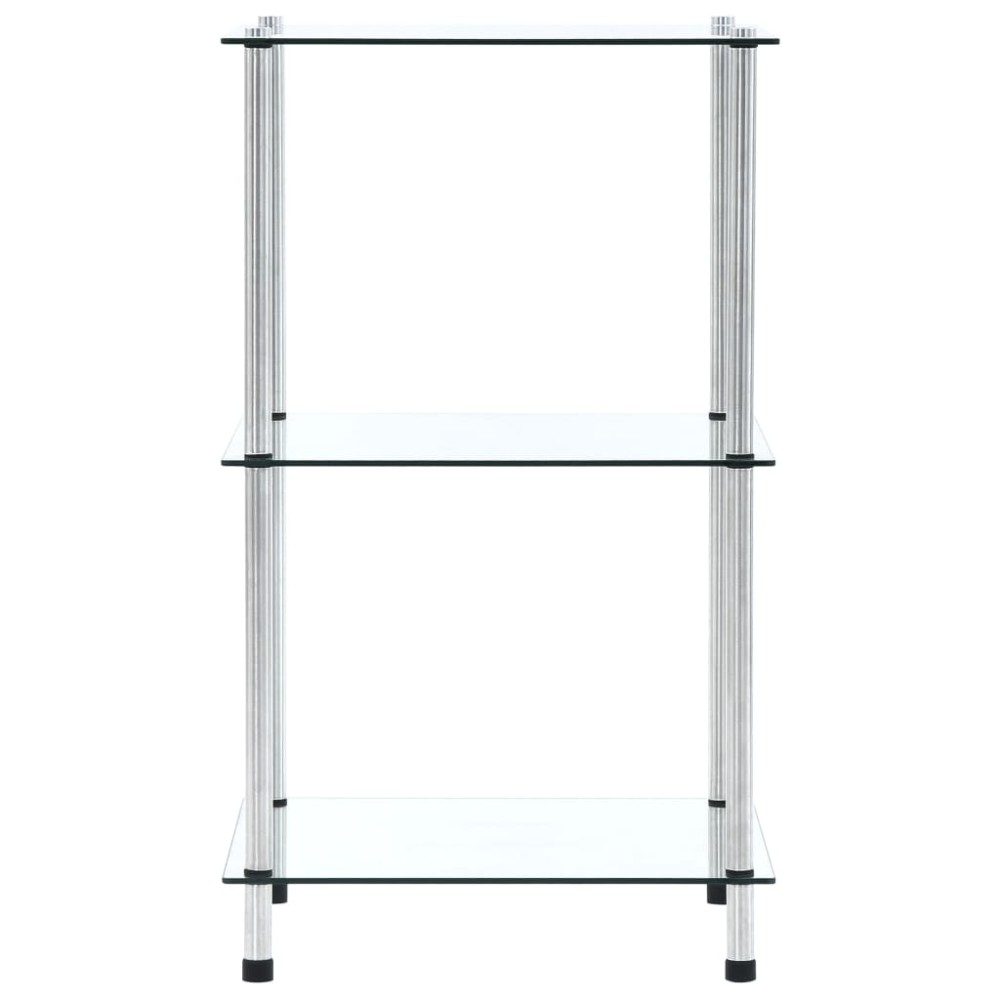 vidaXL Ράφι Διαφανές 3 Επιπέδων 40 x 40 x 67 εκ. από Ψημένο Γυαλί