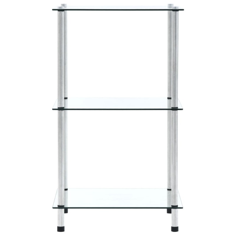 vidaXL Ράφι Διαφανές 3 Επιπέδων 40 x 40 x 67 εκ. από Ψημένο Γυαλί