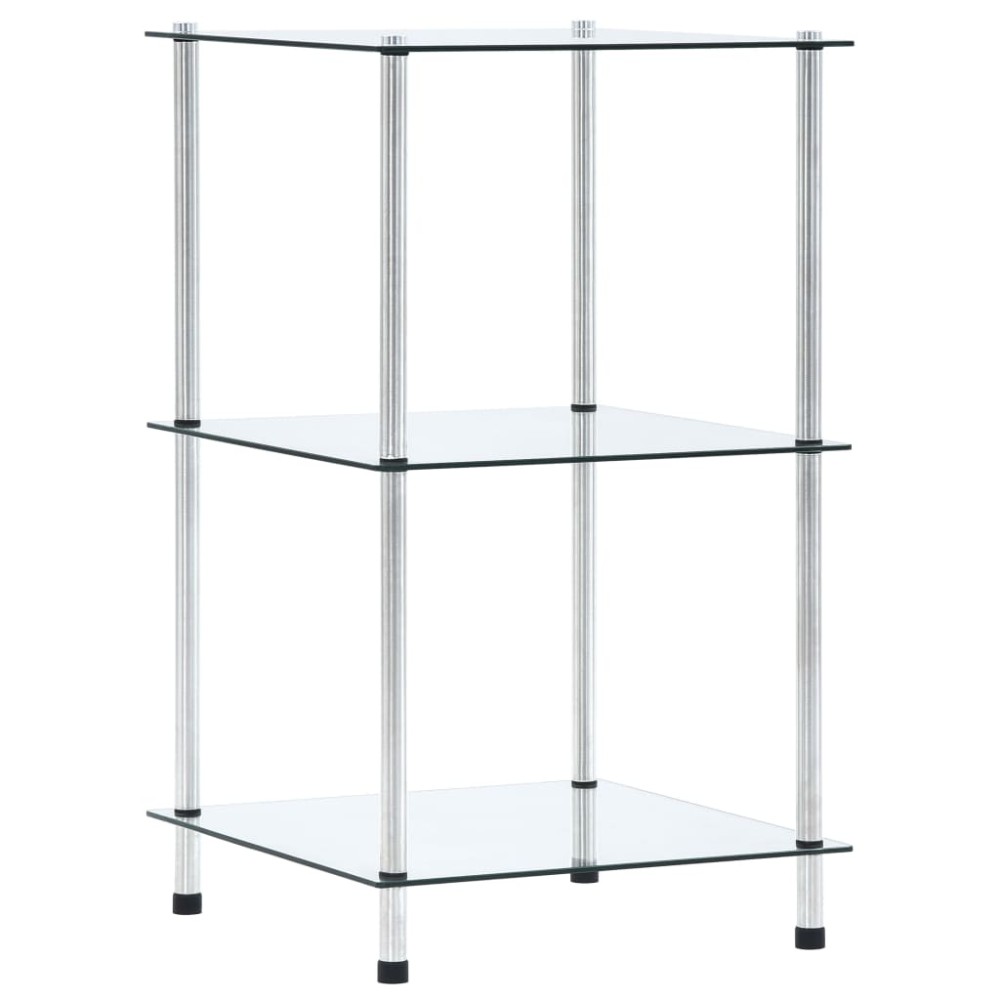 vidaXL Ράφι Διαφανές 3 Επιπέδων 40 x 40 x 67 εκ. από Ψημένο Γυαλί