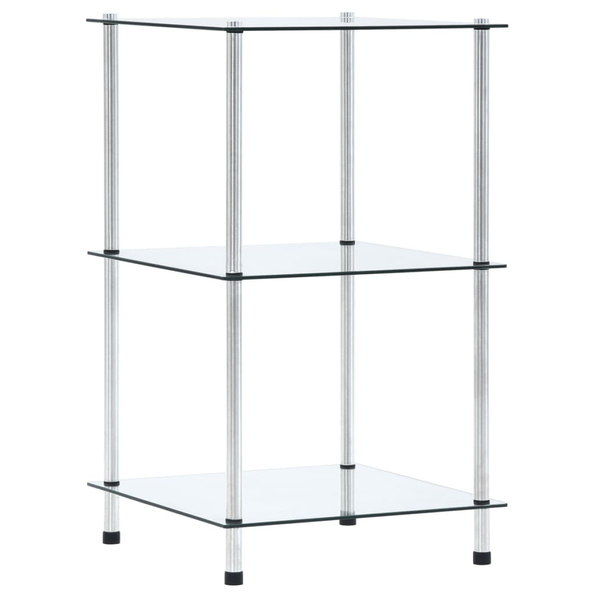 vidaXL Ράφι Διαφανές 3 Επιπέδων 40 x 40 x 67 εκ. από Ψημένο Γυαλί