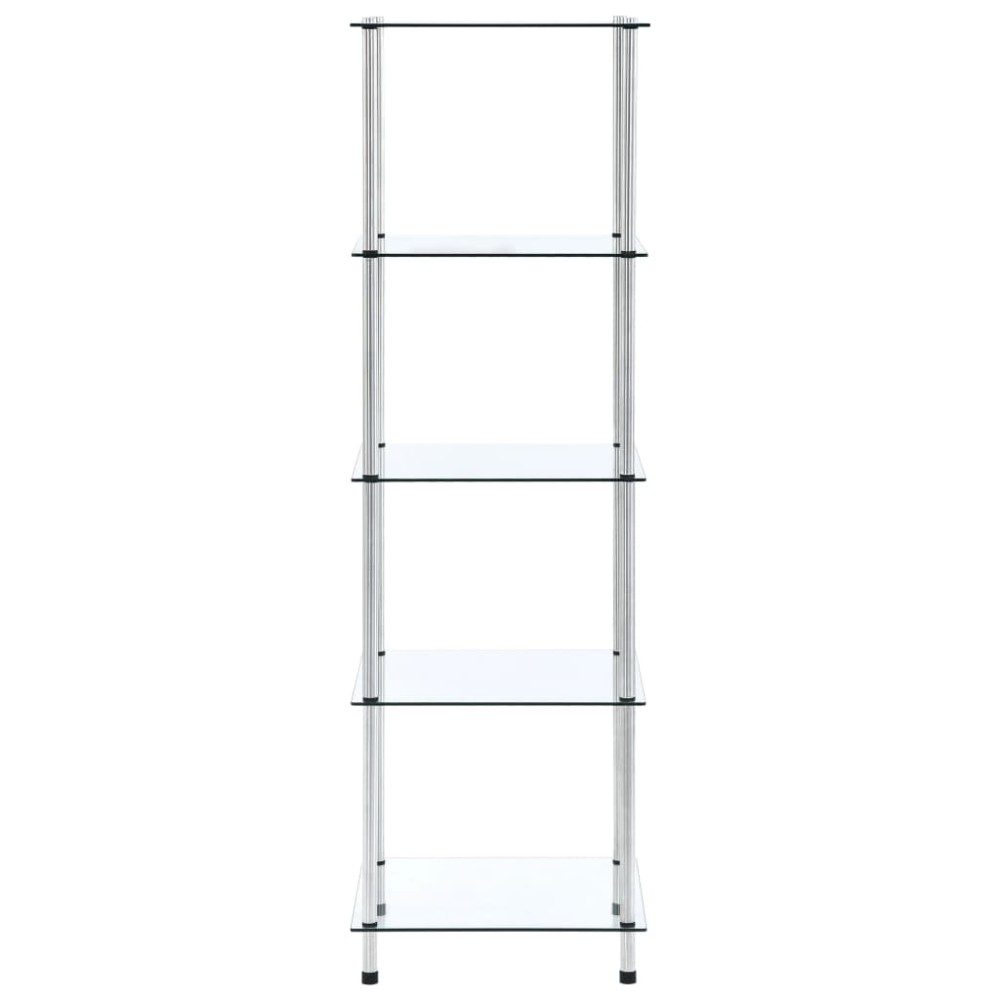 vidaXL Ράφι Διαφανές 5 Επιπέδων 40 x 40 x 130 εκ. από Ψημένο Γυαλί