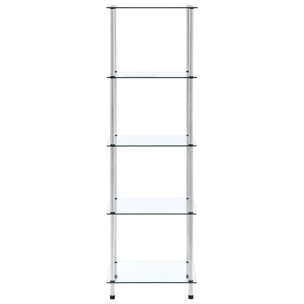 vidaXL Ράφι Διαφανές 5 Επιπέδων 40 x 40 x 130 εκ. από Ψημένο Γυαλί