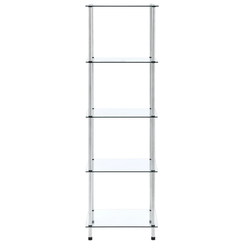vidaXL Ράφι Διαφανές 5 Επιπέδων 40 x 40 x 130 εκ. από Ψημένο Γυαλί