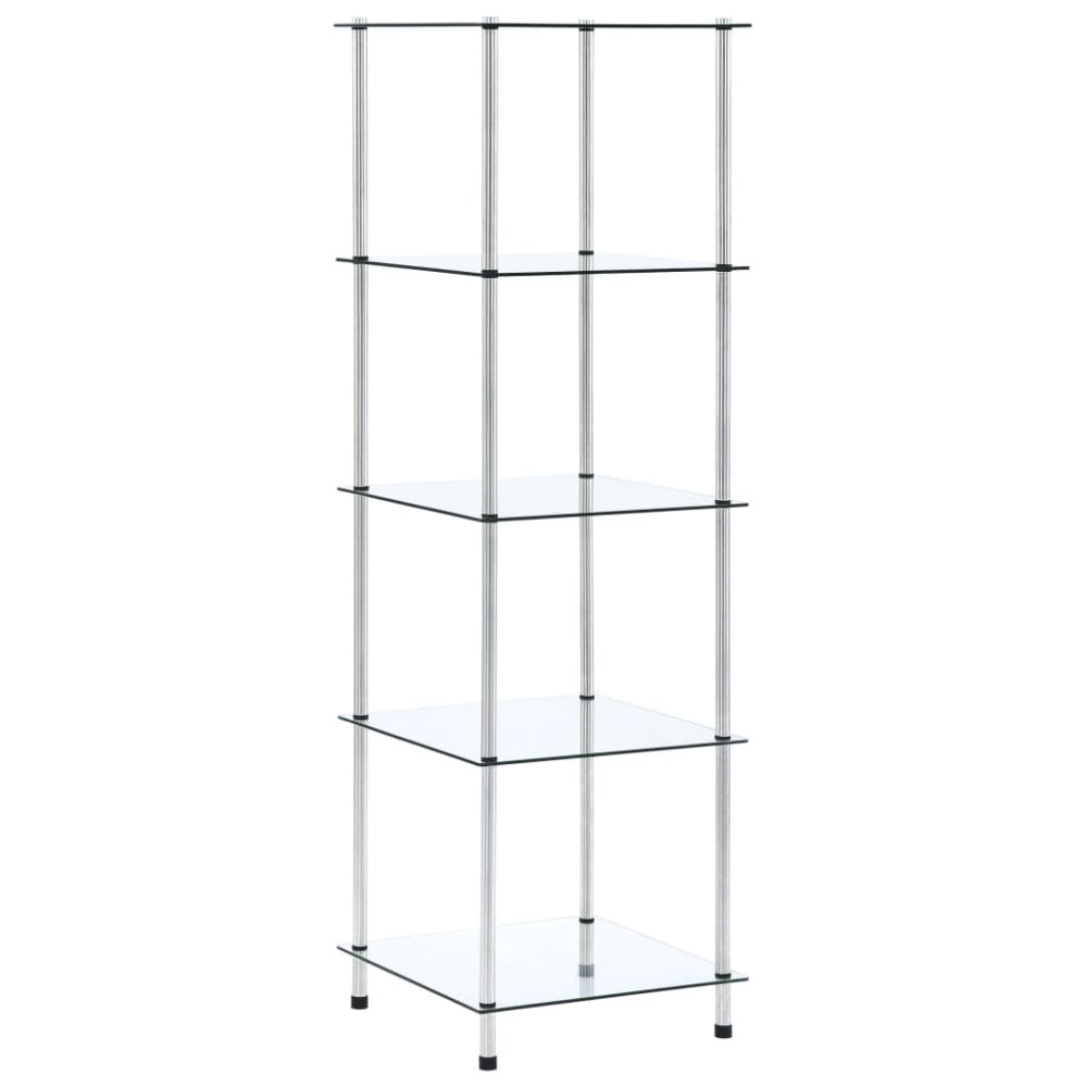 vidaXL Ράφι Διαφανές 5 Επιπέδων 40 x 40 x 130 εκ. από Ψημένο Γυαλί
