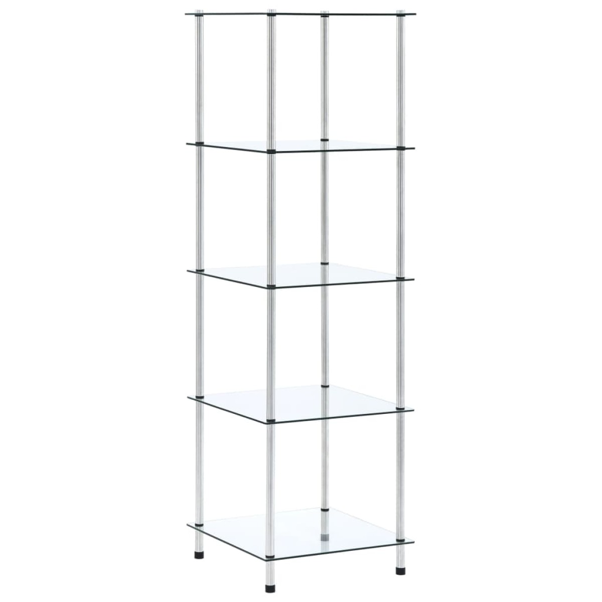vidaXL Ράφι Διαφανές 5 Επιπέδων 40 x 40 x 130 εκ. από Ψημένο Γυαλί