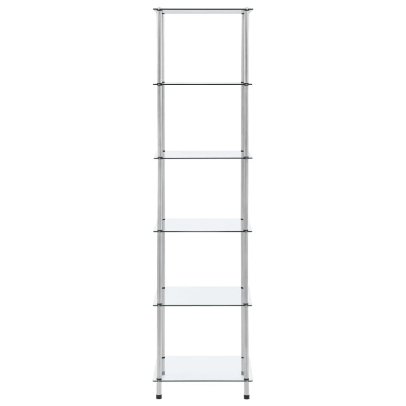 vidaXL Τραπεζάκι Σαλονιού 6 Επιπ. Διαφανές 40x40x160 εκ Ψημένο Γυαλί