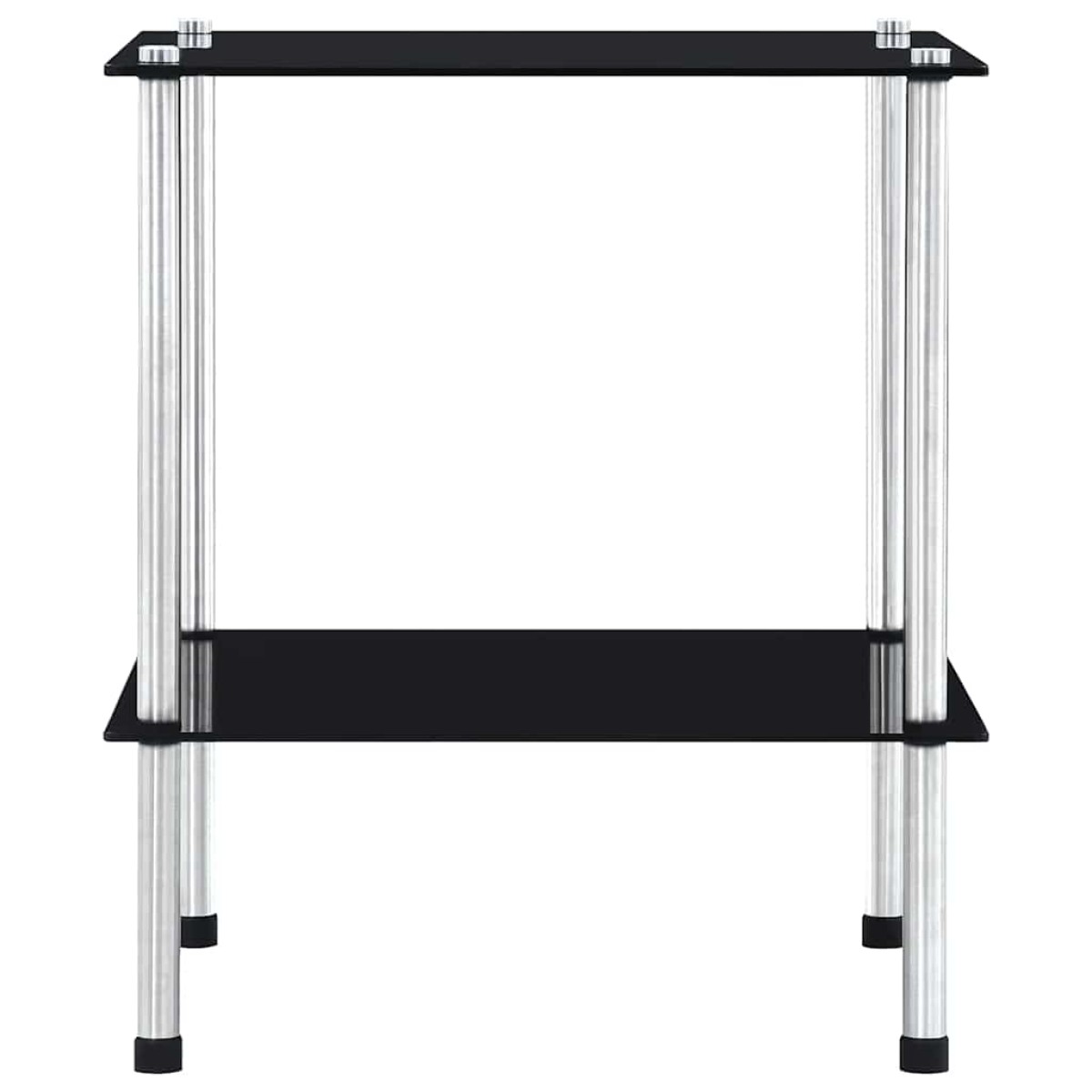 vidaXL Ραφιέρα 2 Επιπέδων Μαύρη 40 x 40 x 47 εκ. από Ψημένο Γυαλί