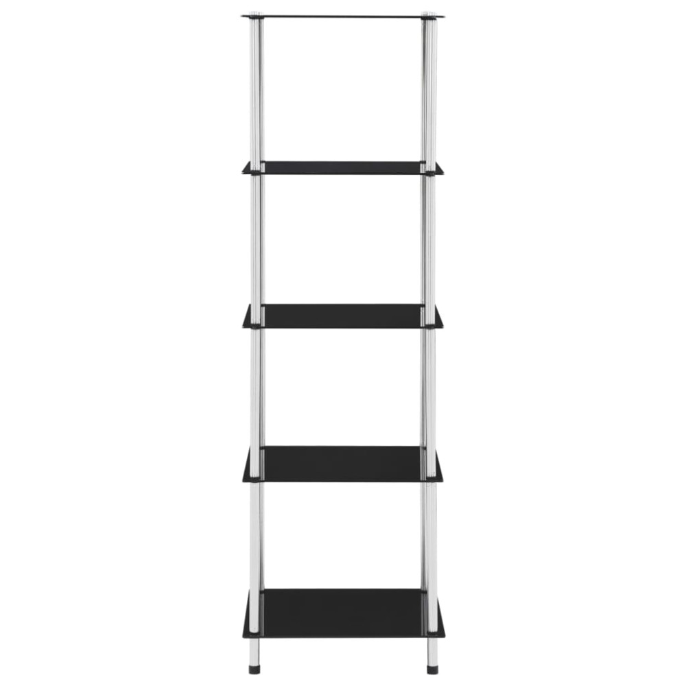 vidaXL Ράφι Διαφανές 5 Επιπέδων Μαύρο 40 x 40 x 130 εκ. Ψημένο Γυαλί