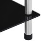 vidaXL Ράφι Διαφανές 5 Επιπέδων Μαύρο 40 x 40 x 130 εκ. Ψημένο Γυαλί