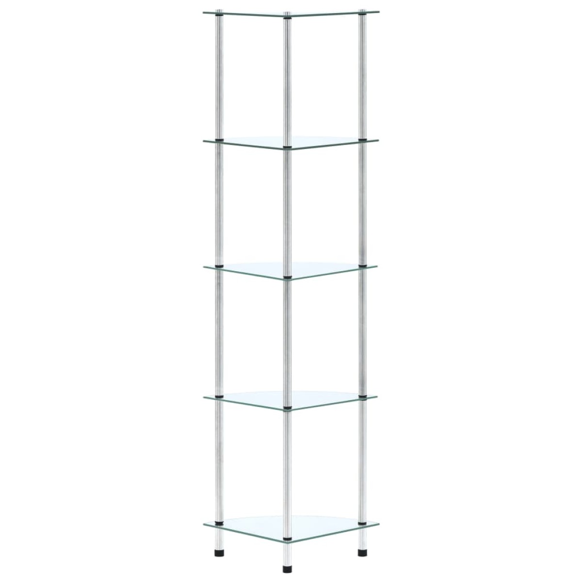 vidaXL Ράφι Διαφανές 5 Επιπέδων 30 x 30 x 130 εκ. από Ψημένο Γυαλί