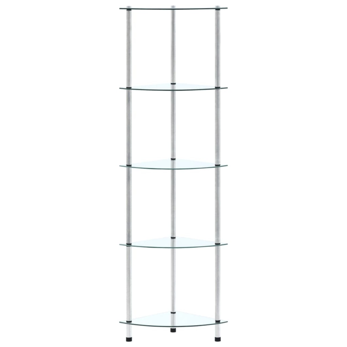 vidaXL Ράφι Διαφανές 5 Επιπέδων 30 x 30 x 130 εκ. από Ψημένο Γυαλί