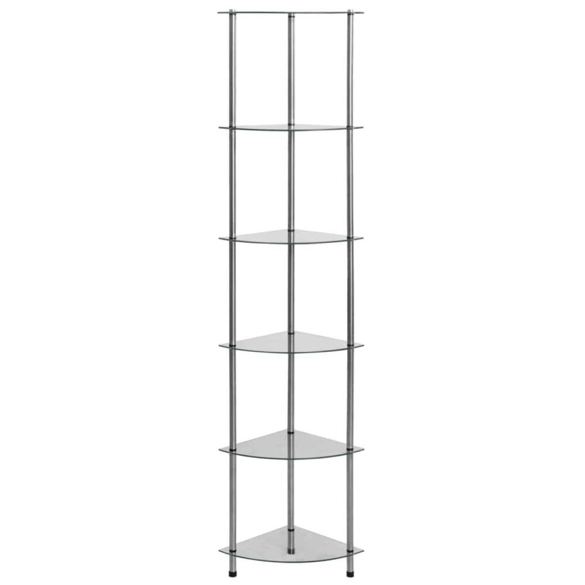 vidaXL Ραφιέρα 6 Επιπέδων Διαφανής 30 x 30 x 160 εκ. από Ψημένο Γυαλί