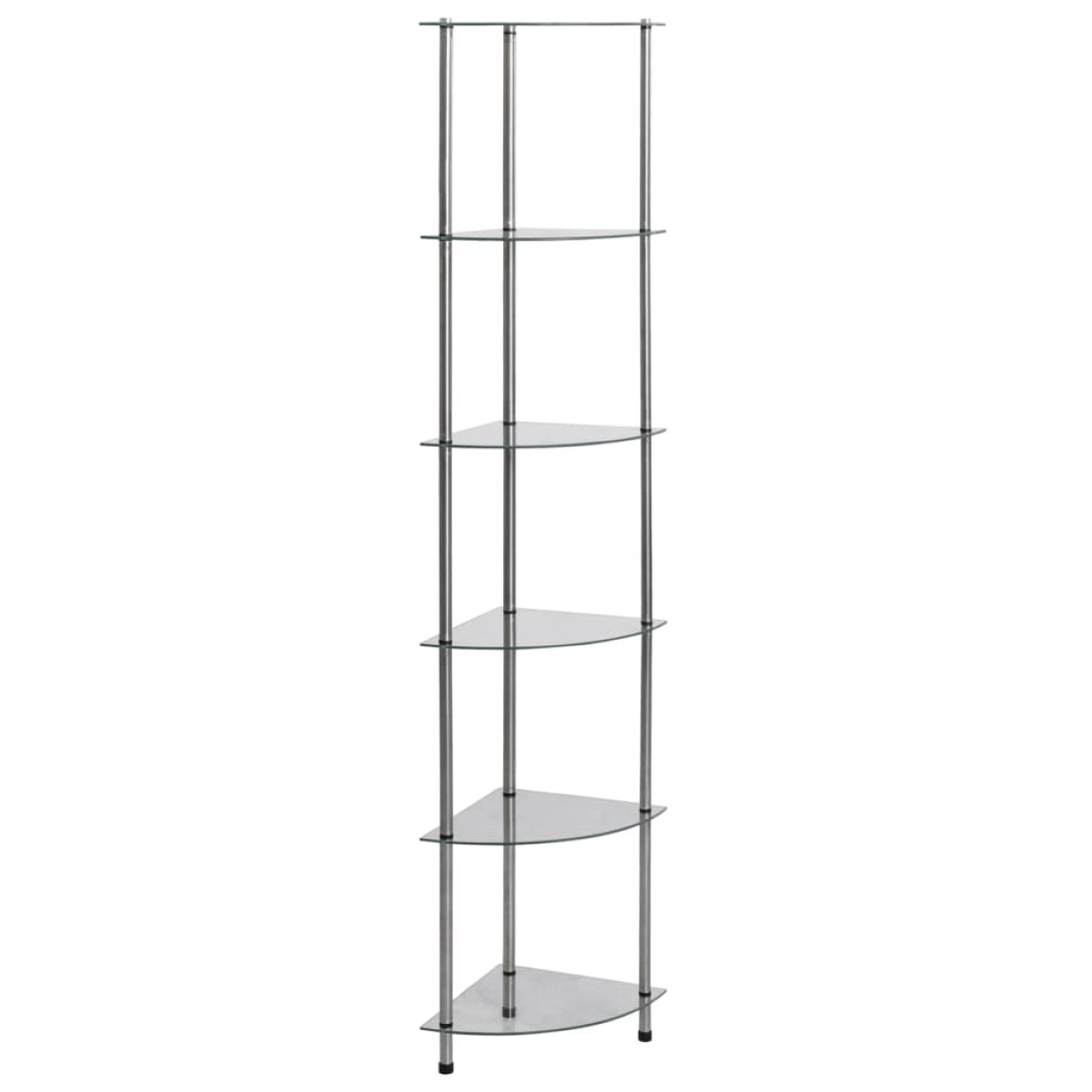 vidaXL Ραφιέρα 6 Επιπέδων Διαφανής 30 x 30 x 160 εκ. από Ψημένο Γυαλί