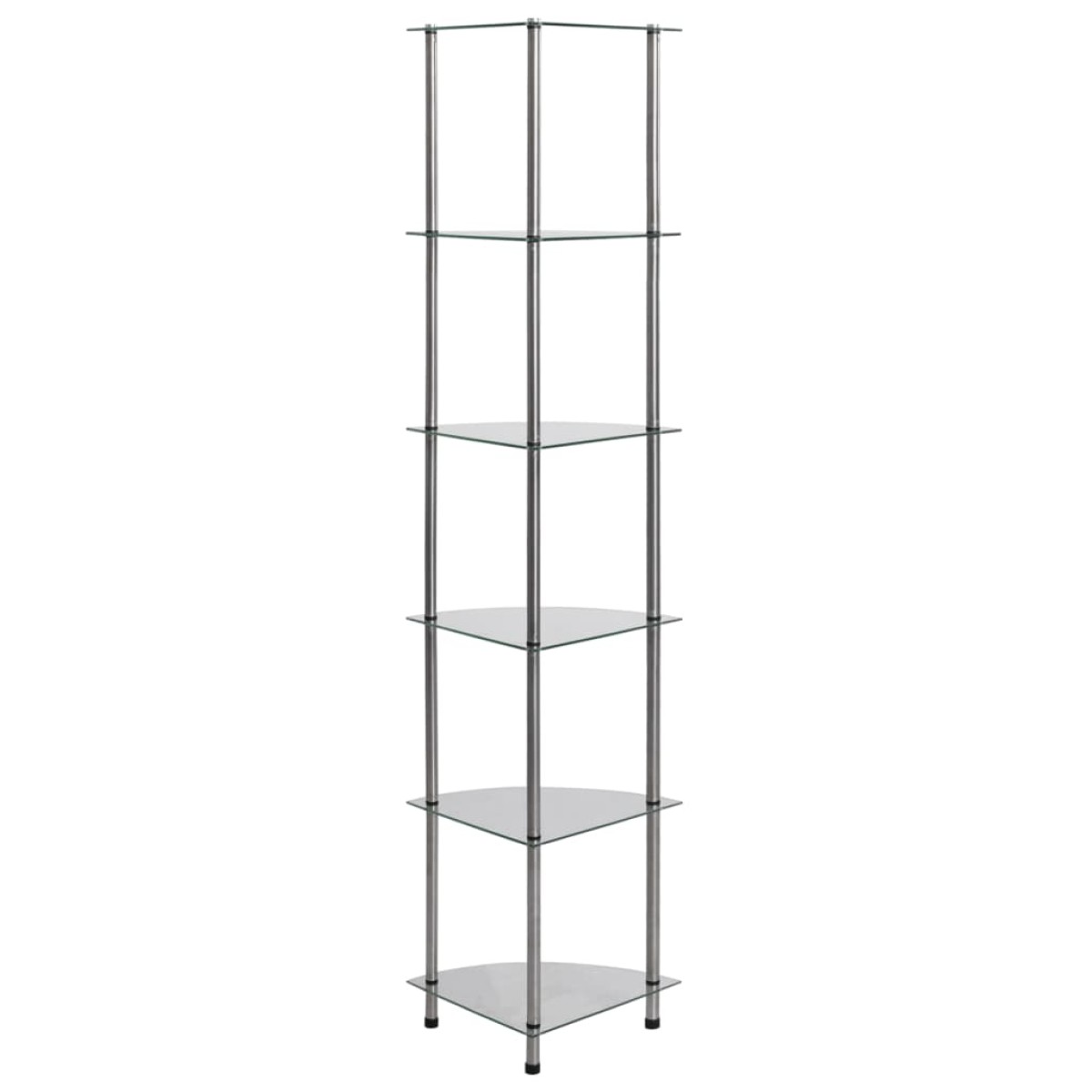 vidaXL Ραφιέρα 6 Επιπέδων Διαφανής 30 x 30 x 160 εκ. από Ψημένο Γυαλί