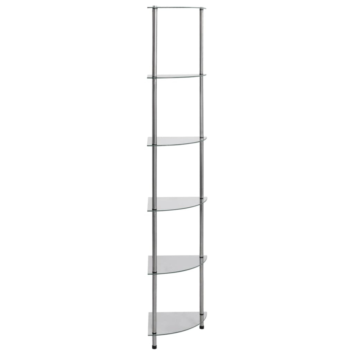 vidaXL Ραφιέρα 6 Επιπέδων Διαφανής 30 x 30 x 160 εκ. από Ψημένο Γυαλί