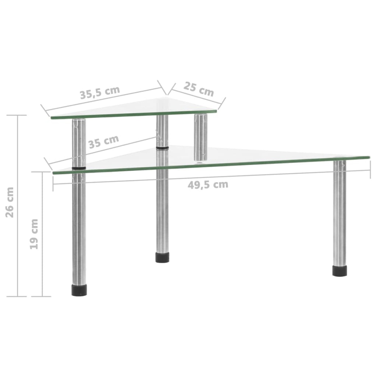 vidaXL Ραφιέρα Κουζίνας Διαφανής 49,5 x 35 x 19 εκ. από Ψημένο Γυαλί