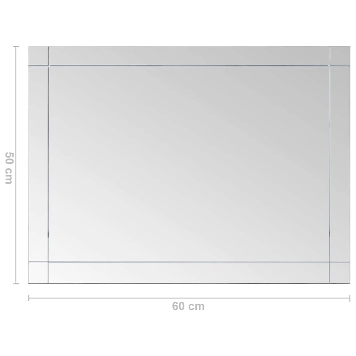 vidaXL Καθρέφτης Τοίχου 60 x 50 εκ. Γυάλινος