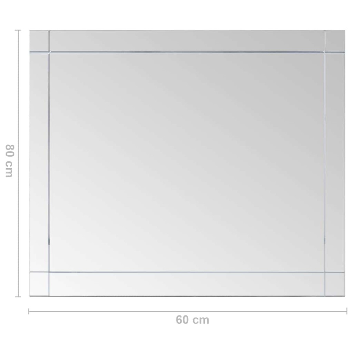 vidaXL Καθρέφτης Τοίχου 80 x 60 εκ. Γυάλινος