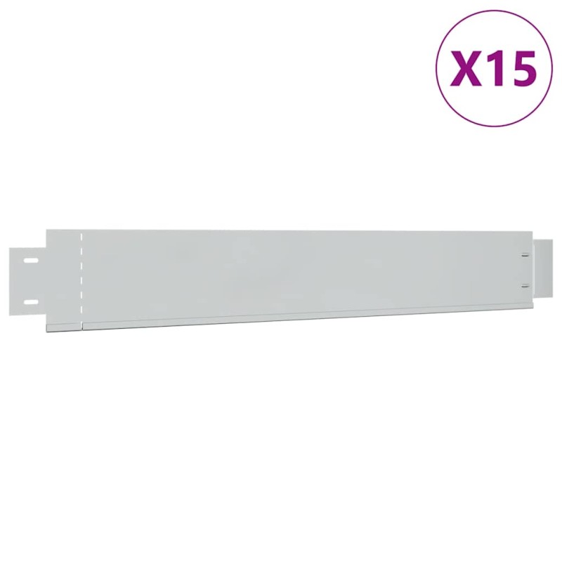 Μπορντούρες Γκαζόν Εύκαμπτες Σετ των 15 100x14 εκ από Γαλβανιζέ Ατσάλι