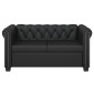 vidaXL Καναπέδες Chesterfield Διθέσιος + Τριθέσιος Μαύρο Συνθ. Δέρμα